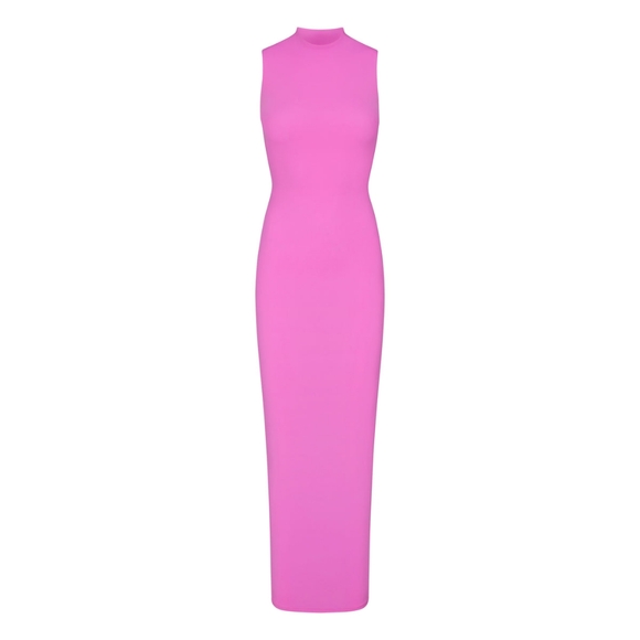 2. NWOT SKIMS FITS EVERYBODY MOCK NECK SLEEVELESS DRESS IN NEON ORCHID - Picture 1 of 6